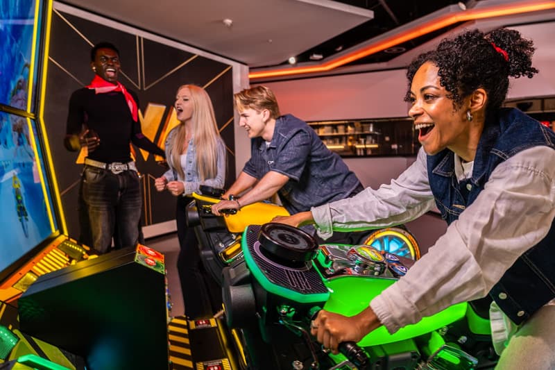 Arcade cabinets on the LVL floor