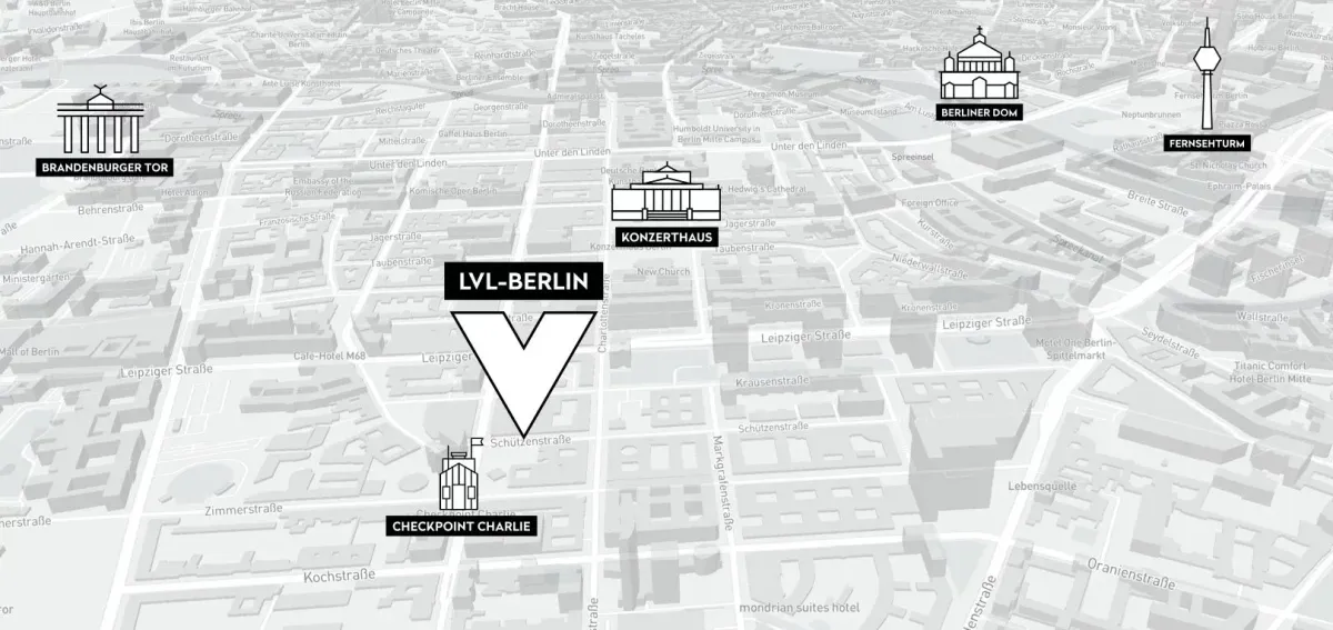 Map showing LVL World of Gaming at Schützenstraße 73, 10117 Berlin