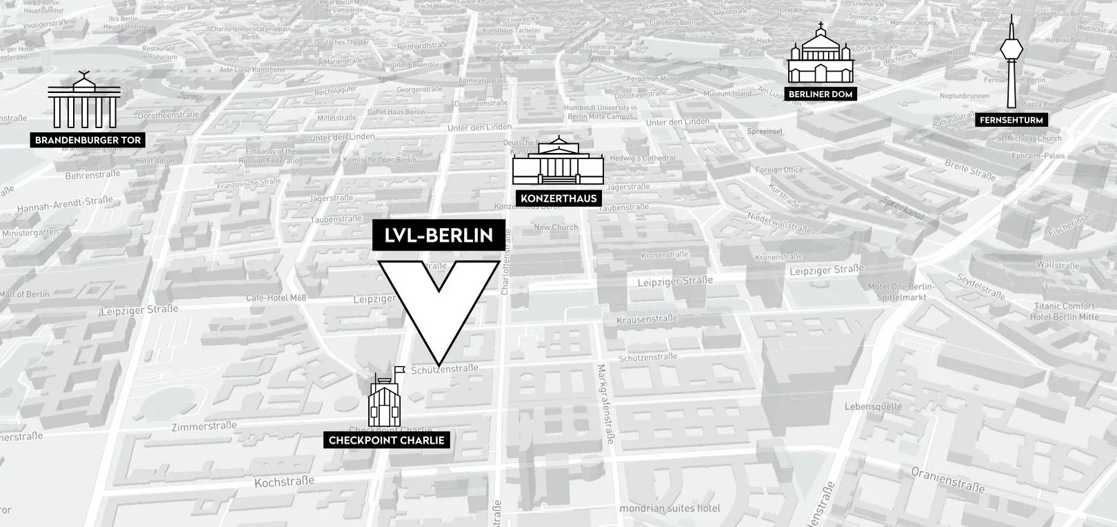Map showing LVL World of Gaming at Schützenstraße 73, 10117 Berlin